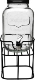 Circleware Sun Tea Mini Mason Jar Glass Beverage Dispenser With Stand, Glassware For- $25.88 MSRP