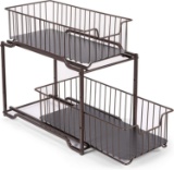 Simple Trending Stackable 2 Tier Sliding Basket Cabinet Storage Drawer, Bronze $25.97 MSRP