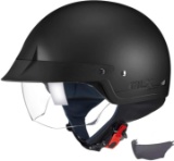 GLX Unisex-Adult Size M14 Cruiser Scooter Motorcycle Half Helmet with Free Tinted Retractable Visor