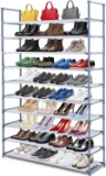 Camabel 10 Tiers Shoe Rack Stackable Narrow Expandable For 60 Pairs Shoe (Color:Gray) - $39.99 MSRP