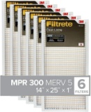 Filtrete BD04-6PK-1E 14x25x1, AC Furnace Air Filter, MPR 300, 6-Pack - $43.81 MSRP