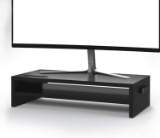 Bontec Monitor Stand Riser, 2 Tiers Wood Monitor Riser Stand,Storage Organizer Black (21.3