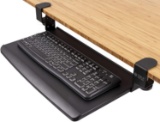Stand Up Desk Store Compact Clamp-On Retractable Adjustable Height Under Desk Keyboard Tray