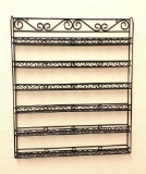 Professional Quality Black Sturdy Unbreakable Wall-Mounted Metal 6 Tier Wire Frame Nail Polish Rack