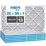 Aerostar Home Max 20x30x1 MERV 13 Pleated Air Filter 20x30x1 6-Pack - $70.55 MSRP