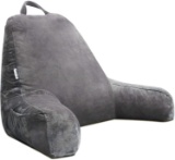 MittaGonG Backrest Reading Pillow With Arms Removable Cover Gray- $39.99 MSRP