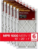 3M Filtrete 10x20x1, AC Furnace Air Filter, MPR 1000, Micro Allergen Defense, 6-Pack- $78.22 MSRP
