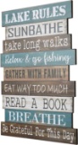 Lake Rules Wooden Sign Rustic Vintage Primitive Lake House Home Decor Sign