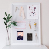 White Cork Board With Wooden White Frame 17x23 Inch - SKL