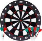 16.4 Inch Safety Dart Board Game Set With 8 Soft Tip Darts, Indoor Outdoor Party Games- $24.99 MSRP