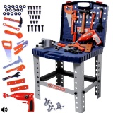 DeAO Workshop And Tools Carry Case Playset Mechanic Work Bench With Fold Up Design Includes Multiple