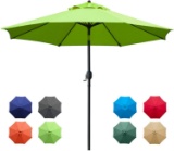 Sunnyglade 9Ft Patio Umbrella Outdoor Table Umbrella with 8 Sturdy Ribs (Grass Green)