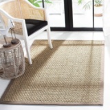 Safavieh Natural Fiber Collection NF114P Border Basketweave Seagrass Accent Rug, 2' x 3', Grey