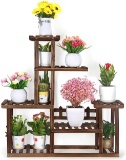 oldify Pine Wood Plant Stand 5-Tiers 10 Pots Indoor and Outdoor Flower Plant Display Shelf Storage
