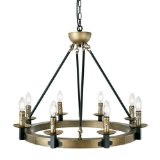 Wellmet 8-Light Large Rustic Farmhouse Wagon Wheel Chandelier 28