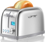 2 Slice Toaster, LOFTer Prime Rated Bagel Toasters with LCD Display, Stainless Steel $36.99 MSRP
