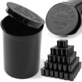 Juvale Prescription Pill Bottles with Pop Top Cap (30 Dram, Black, 130 Pack)