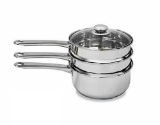 Pure Life Double Boiler and Steam Pots for Melting Chocolate Candle Making and More - Steel