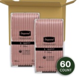 Depend FIT-FLEX Incontinence Underwear for Women, Disposable, Maximum Absorbency, Small, Blush, 60Ct