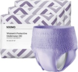 Amazon Brand - Solimo Incontinence & Postpartum Underwear for Women, Maximum Absorbency, Medium, 60