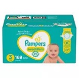 Pampers Swaddlers Soft and Absorbent Diapers, Size 3, 168 Ct
