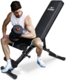 FLYBIRD Weight Bench, Adjustable Strength Training Bench for Full Body Workout with Fast Folding