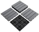 PANDAHOME 2 PCS Wood Plastic Composites Patio Deck Tiles