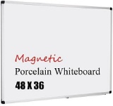XBoard Porcelain Magnetic Dry Erase Board, 48 x 36 Inch