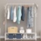 Clothing Garment Rack with Shelves, Metal Cloth Hanger Rack Stand Clothes Drying Rack