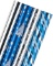 WRAPAHOLIC Christmas Wrapping Paper Roll - Blue and Silver Snowflake and Stripe Set