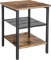 BEEWOOT End Table, Metal Frame and Easy Assembly,Rustic Brown, $43.99