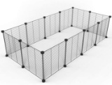 Tespo Pet Playpen, Small Animal Cage Indoor Portable Metal Wired Fence, 12 Panels