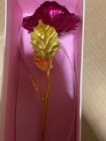 Artificial Flower Gold and Red in Box for Decoration