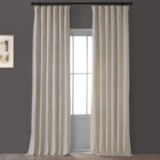 HPD Half Price Drapes VPYC-161204-108 Heritage Plush Velvet Curtain (1 Panel), 50 X 108, Light Beige