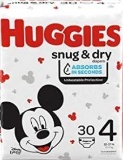 Huggies Snug and Dry Baby Diapers, Size 4, 30 Ct