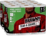 Brawny Tear-A-Square Paper Towels, 12 Rolls, ($):...$23.96