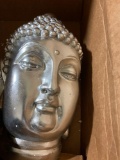 Silver Buddha Head Statue