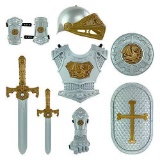 Liberty Imports Medieval Knight in Shining Armor Pretend Role Play Plastic Toy Costume Set