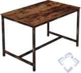 Rolanstar Rustic Dining Table for 4 People, Kitchen Table with Metal Frame, Industrial Style