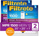 Filtrete S-UR02-2PK-1E 20x20x1 AC Furnace Air Filter, MPR 1500 2-Pack $43.98 MSRP