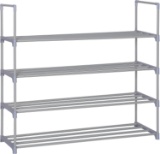 JEROAL 4-Tier Shoe Rack Shoe Tower Shelf Cabinet Stackable Entryway 20 Pairs Shoe Storage Unit, Grey