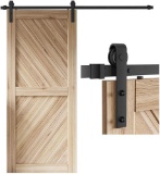 FREDBECK 6FT Sliding Barn Door Hardware Kit Single Door Heavy Duty Sturdy Black GCM-0101-183J-1