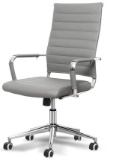 Okeysen Office Desk Chair, Ergonomic Leather Executive Conference Computer Chair, Modern Ribbed,