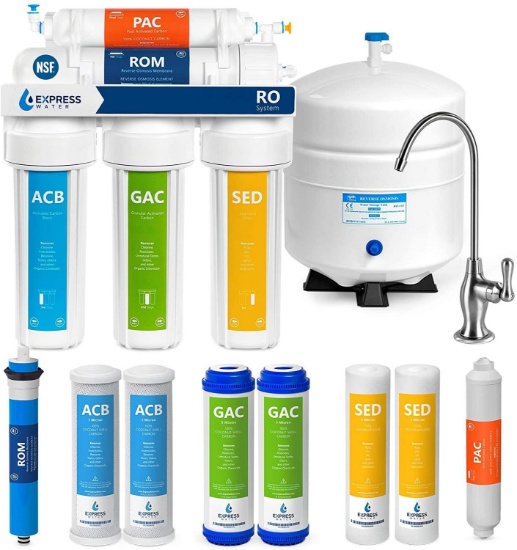 Express Water RO5DX Reverse Osmosis Filtration NSF Certified 5 Stage RO System with Faucet and Tank
