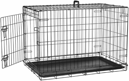 AmazonBasics Single Door Folding Metal Dog Cage, $51.95