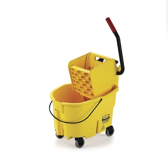 Rubbermaid Commercial WaveBrake 2.0 26 QT Side-Press Mop Bucket and Wringer, Yellow,...$55.49