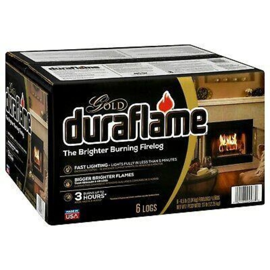Duraflame Gold Ultra Premium 4.5lb Firelogs, 6 pack Case, 3 Hour Burn
