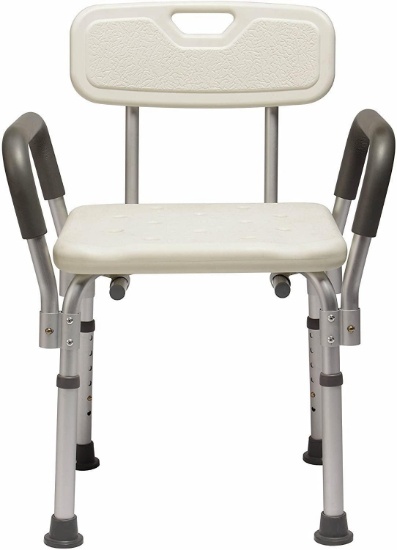 Medline Guardian MDS89745RA Knockdown Bath Bench with Arms and Back