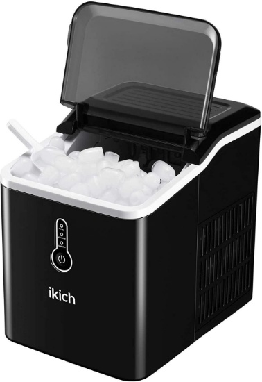 IKICH Ice Maker Countertop 9 Ready in 8 Minutes, 26lbs Bullet Cubes in 24Hrs, Black $125.99 MSRP