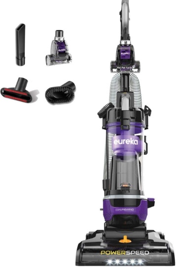Eureka NEU202 PowerSpeed Lightweight Bagless Upright VacuumCleaner with Automatic Cord Rewind Purple